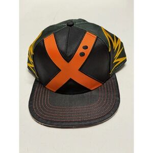 My Hero Academia Bakugo‎ Katsuki Anime Cosplay Hat Black Orange Snapback